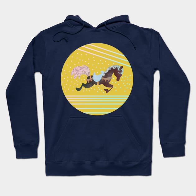 Retro Galloping Horse Hoodie by MSBoydston